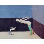RICHARD DALKINS (b. 1945) Surrealist Dancers, signed & dated 1970, 22” x 29”; & Surrealist Circus,