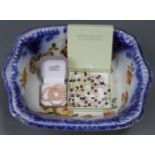 A floral decorated rectangular toilet bowl, 19” wide; & a small quantity of costume jewellery.