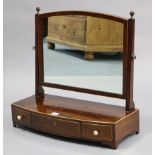 A 19th century inlaid-mahogany rectangular swing toilet glass fitted three small drawers to the
