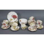 A George Jones “Carnations” pattern thirty-seven-piece part tea service, part w.a.f.