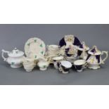 A Victorian floral decorated china twenty-five-piece part tea service; & a similar seventeen-piece