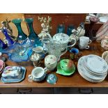 Various items of decorative china, pottery, glassware, etc., part w.a.f.