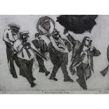 A black & white Limited-Edition print after Rosie Sayer titled: “South Rampart Street Parade”,