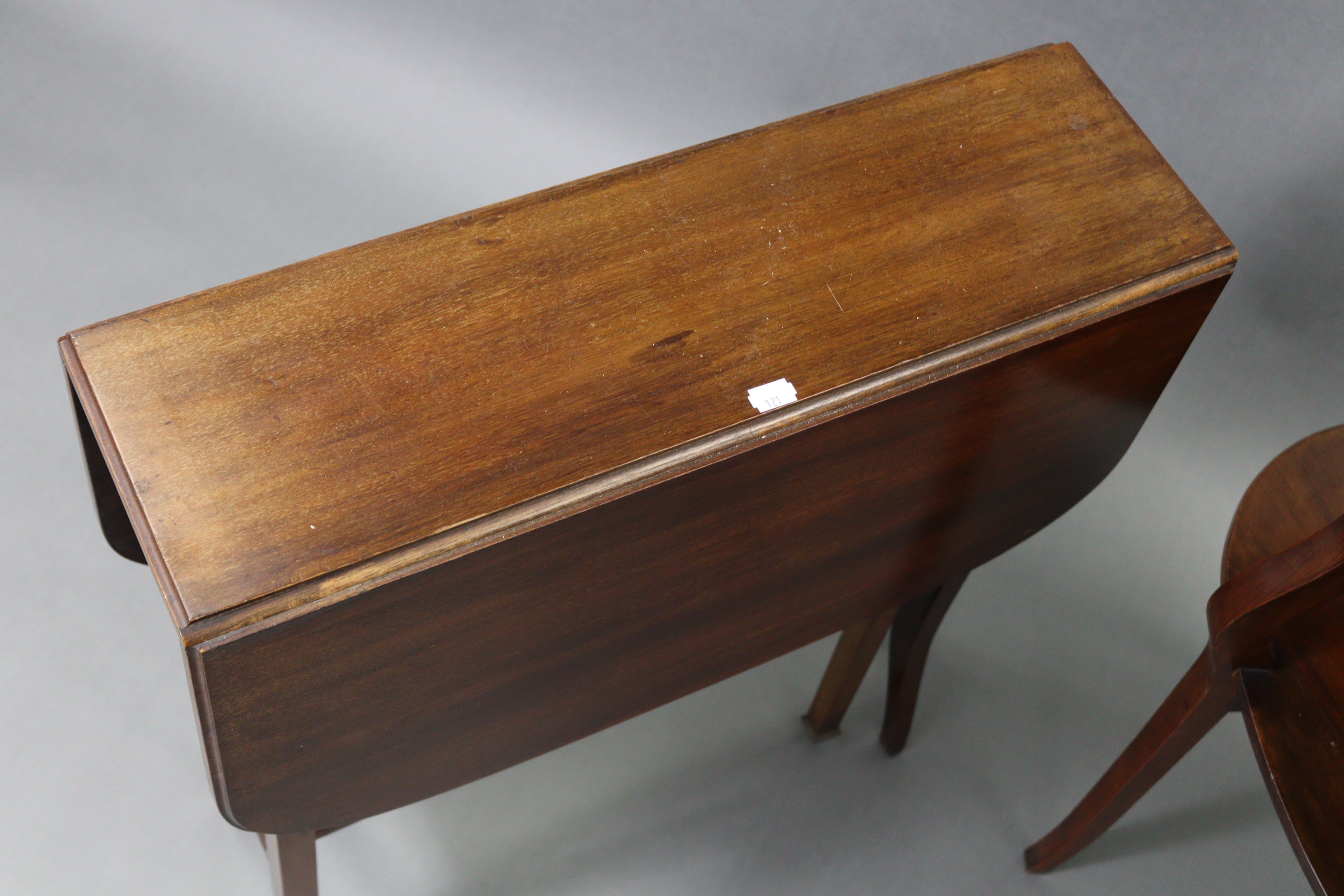 An Edwardian mahogany oval occasional table on four cabriole legs with open undertier, 27” wide; - Image 6 of 6