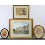 A watercolour painting of Lansdown Crescent, Bath, signed Robert Taylor & dated ’76, in glazed