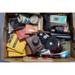 Various camera accessories, & numerous items of dark-room equipment.