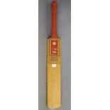 A Shell Shield “PJ” wooden cricket bat autographed by numerous players from Somerset C.C.C. circa