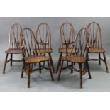 A SET OF SIX GOOD QUALITY REPRODUCTION ASH SPINDLE BACK DINING CHAIRS (including a pair of