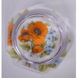 A Whitefriars window cut glass paperweight,