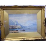 E.St.John - 'Lake Lugano' watercolour bears a signature 7.5'' x 11.