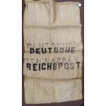 A mailbag inscribed in black letters 'Deutsche Reichspost' (Please Note: this lot is offered