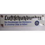 A German black and blue on white enamelled steel ARP sign 3'' x 12'' (Please Note: this lot is