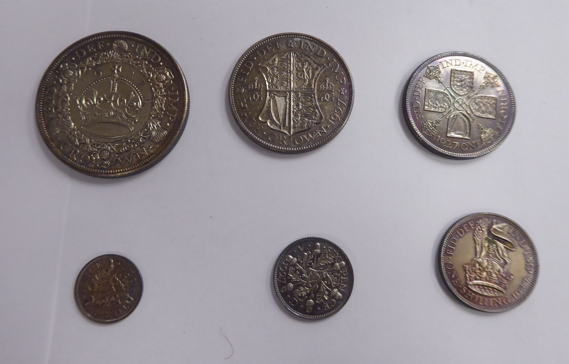 A George V set of six British coins, viz.