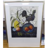 Tiffany McNabb - 'Capercaillie and lilies' Limited Edition 21/100 coloured print bears a pencil