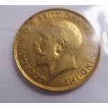 A George V half-sovereign,