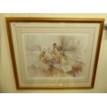 Gordon King - 'Trilogy' three seated women Limited Edition 293/750 print bears a signature 21''