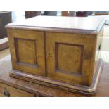 A 1920s oak canteen chest (only) with a pair of locked doors,