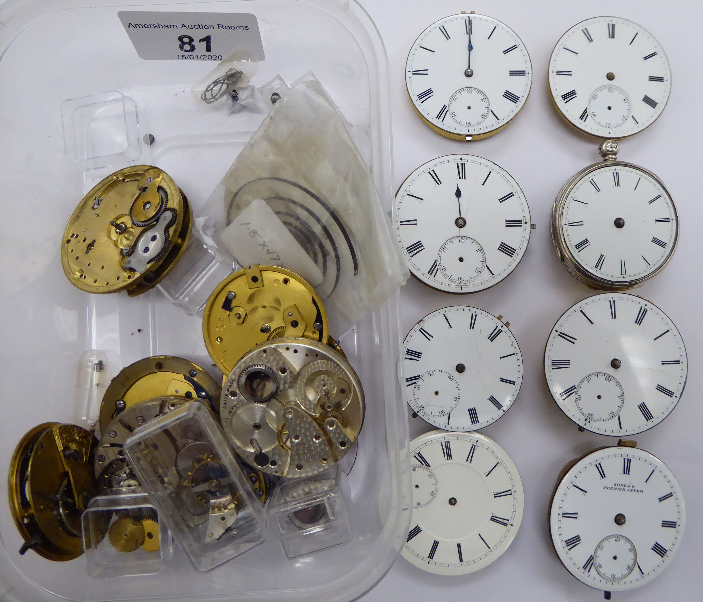 Sixteen late 19th/early 20thC watch movements,