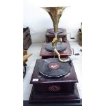 Three similar HMV and Soundmaster gramophones,