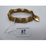 A 9ct gold gatelink bracelet,