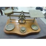 A set of 1920s Smith Son & Dawnes of London brass balance scales,