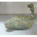 A Roman cast iron oil lamp with a horses' head handle OS1