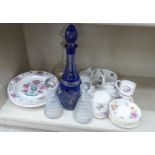 Ceramics and glassware: to include three early 20thC Art Nouveau Villeroy & Boch china plates,