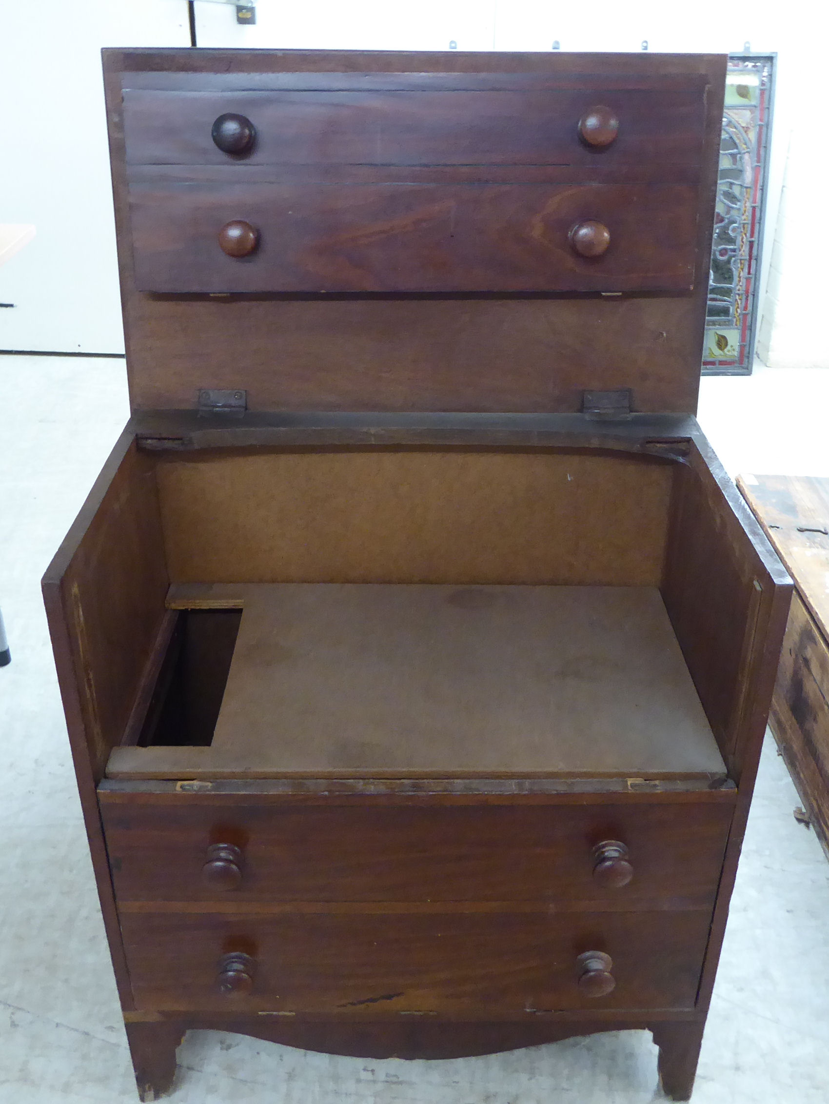 A late Victorian converted commode with four facsimilie front drawers, - Image 2 of 3