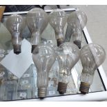 Seven over-sized Atlas single coil lightbulbs CA