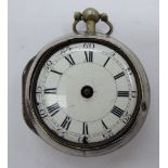 A George III silver pair cased watch,