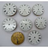 Eight late 19th/early 20thC pocket watch movements,