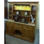 A modern waxed pine farmhouse style dresser,
