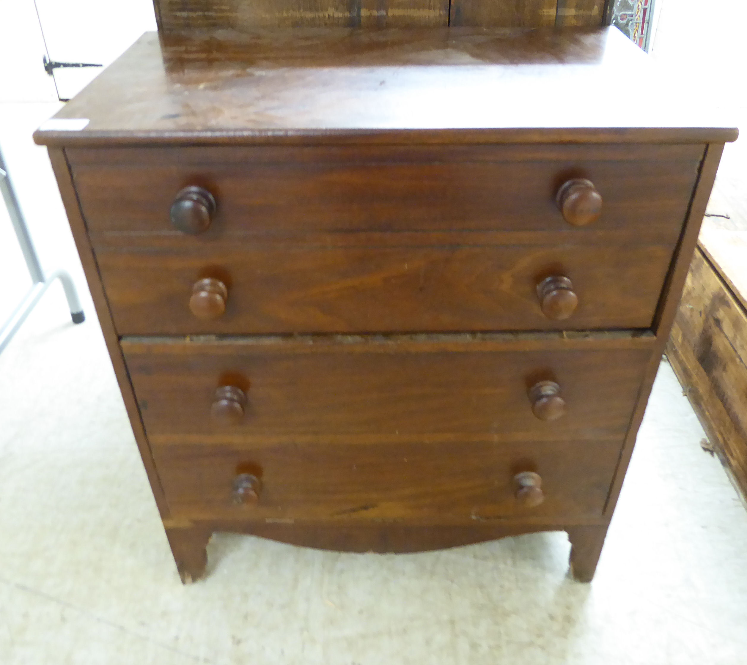 A late Victorian converted commode with four facsimilie front drawers,