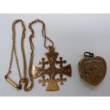 A 14ct gold Jerusalem cross pendant,