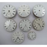 Eight late 19th/early 20thC pocket watch movements,