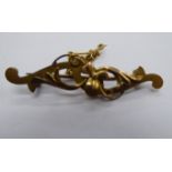 A 9ct gold foliate and floral bar brooch 11