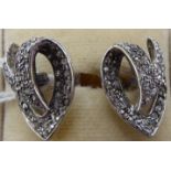 A pair of white gold and diamond set earrings 11