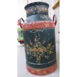 A Victorian style painted cast metal milk churn 23''h BSR