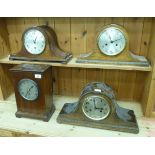 Four early 20thC mantle clocks: to include a mahogany cased example,