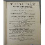 Book: 'Thesaurus Rerumn Ecclefialticarum bearing an Account of the Valuations of all the