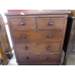 A late 19thC mahogany five drawer dressing chest,