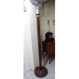 A mid 20thC Chinese carved hardwood standard lamp 59''h BSR
