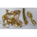 Yellow metal and gold plated items: to include lady's Rotary and Seiko wristwatches 11