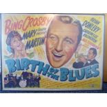 A printed film poster for 'Birth of the Blues' (1941) starring Bing Crosby,