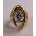 A 14ct gold single stone,