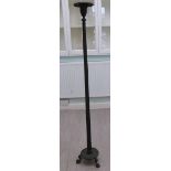 A late 19thC patinated green bronze neo-classical lamp standard,