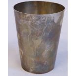 A silver beaker of plain,