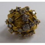 An 18ct gold foliate ring,