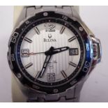 A Bulova Marine Star stainless steel cased bracelet wristwatch, the movement with sweeping seconds,