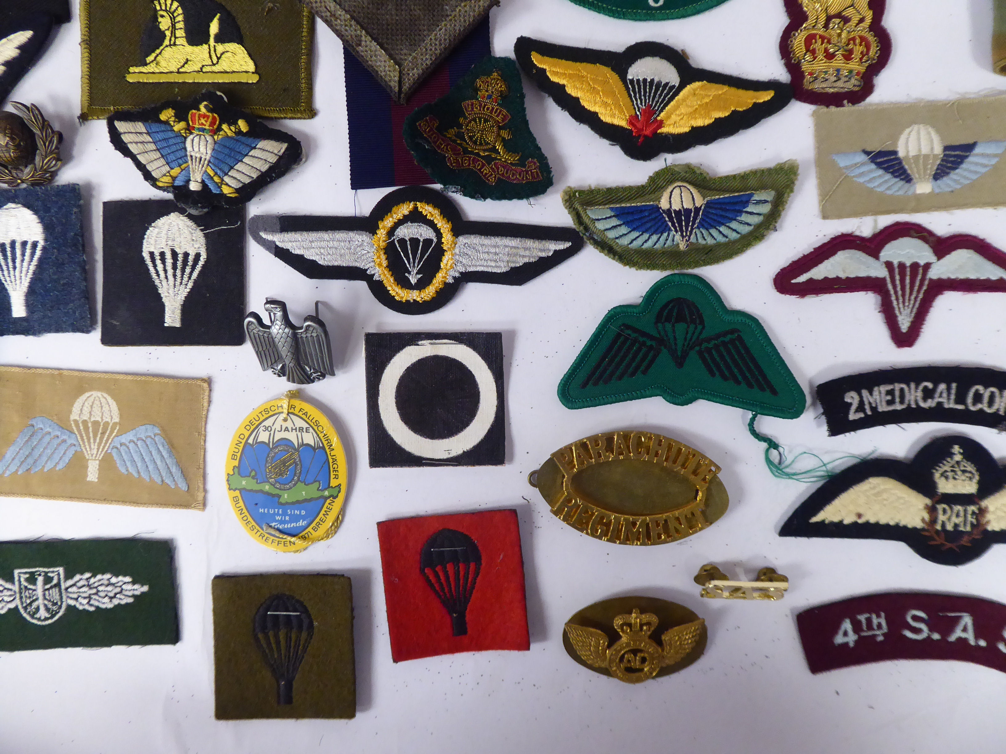 A collection of military Special Forces embroidered and other cloth ...